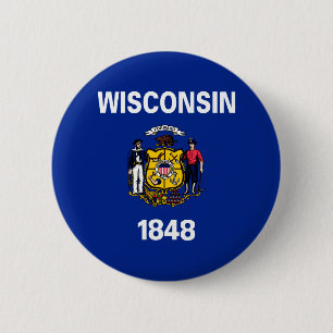Wisconsin State Flag Design 6 Cm Round Badge