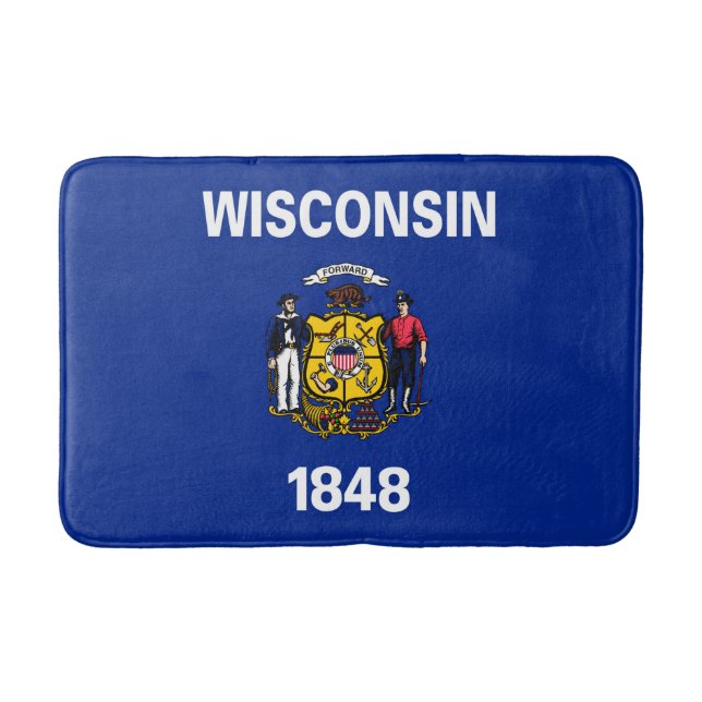 Wisconsin State Flag Design Bath Mat (Front)