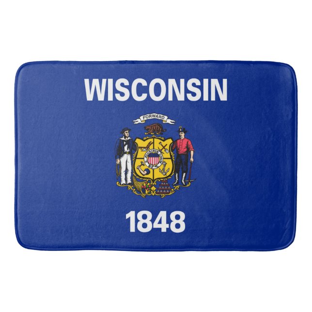 Wisconsin State Flag Design Bath Mat (Front)
