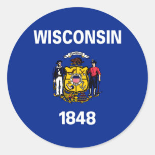 Wisconsin State Flag Design Classic Round Sticker