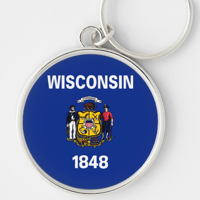 Wisconsin State Flag Design Key Ring (Front)