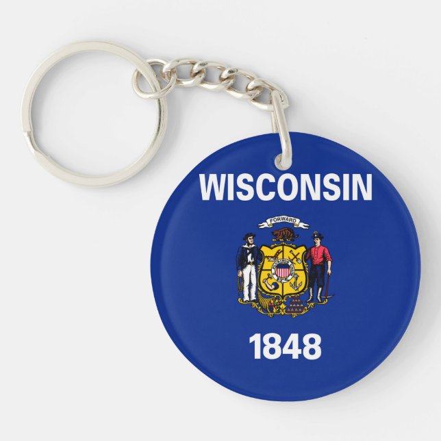 Wisconsin State Flag Design Key Ring (Front)
