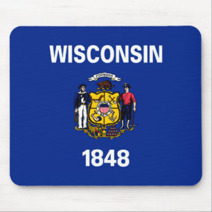 Wisconsin State Flag Design Mouse Pad