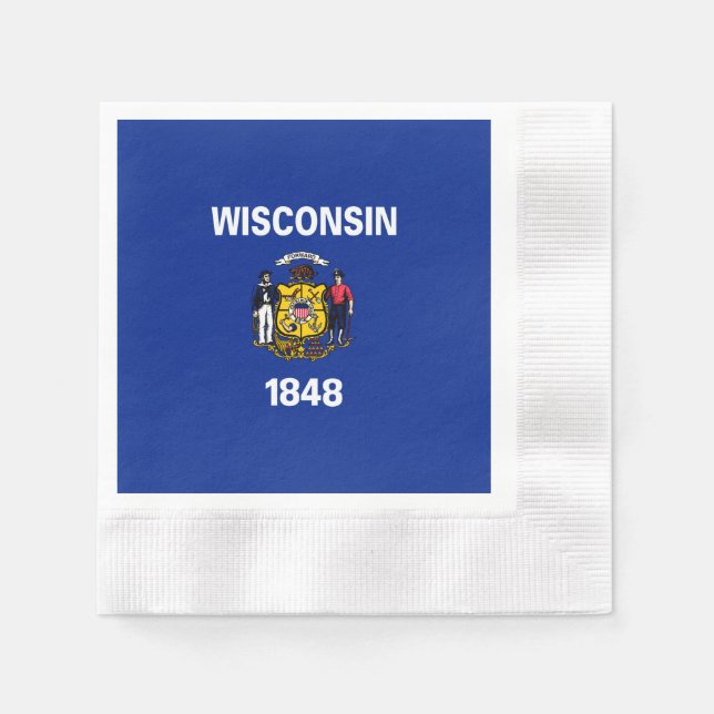 Wisconsin State Flag Design Napkin (Front)