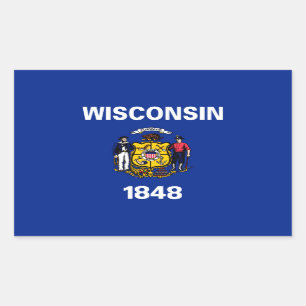 Wisconsin State Flag Design Rectangular Sticker