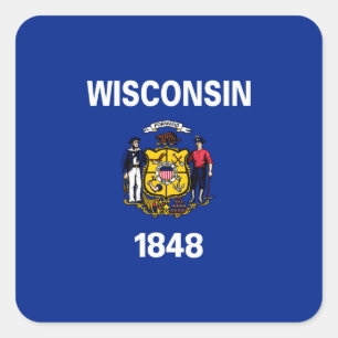 Wisconsin State Flag Design Square Sticker