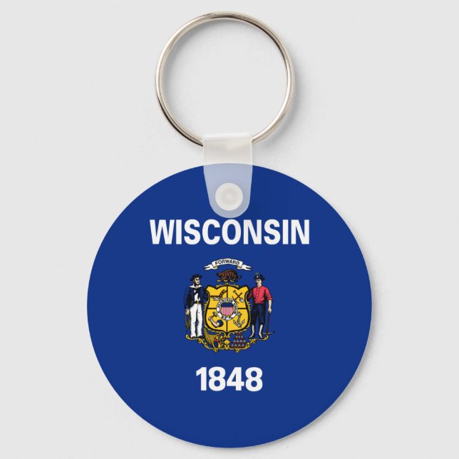Wisconsin State Flag Key Ring (Front)