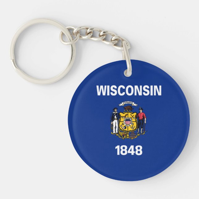 Wisconsin State Flag Key Ring (Front)