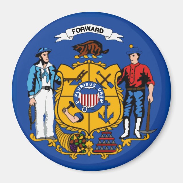 Wisconsin State Flag Magnet (Front)