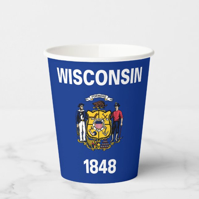 Wisconsin State Flag Paper Cups (Left)