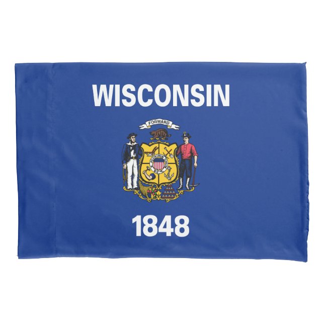 Wisconsin State Flag Pillowcase (Front)