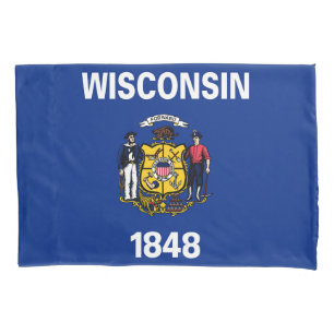 Wisconsin State Flag Print Patriotc Pillowcase