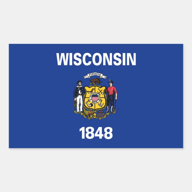 Wisconsin State Flag Sticker (Front)