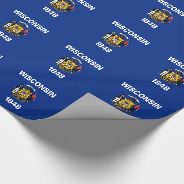 Wisconsin State Flag Wrapping Paper (Corner)