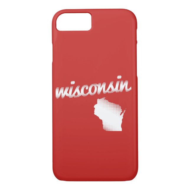 Wisconsin State in White Case-Mate iPhone Case (Back)