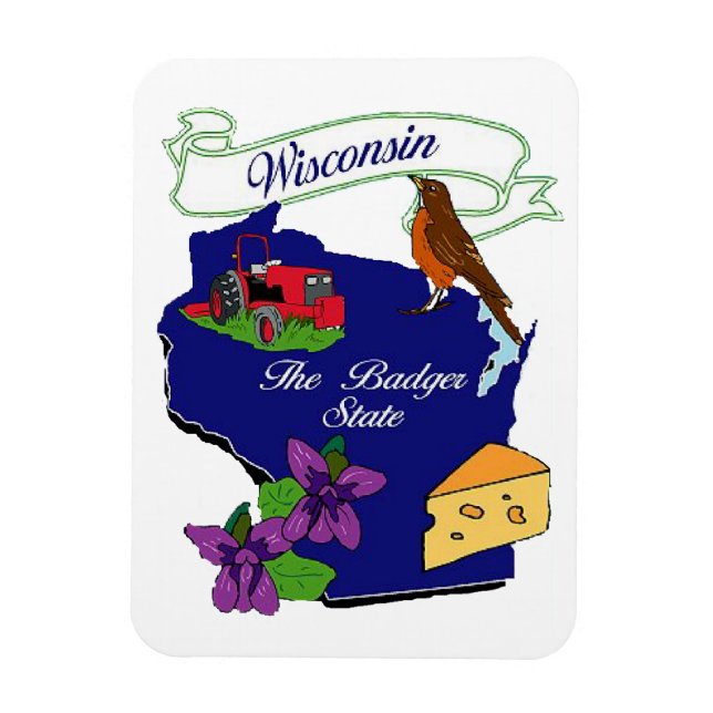 Wisconsin State Premium Magnet 3x4 (Vertical)