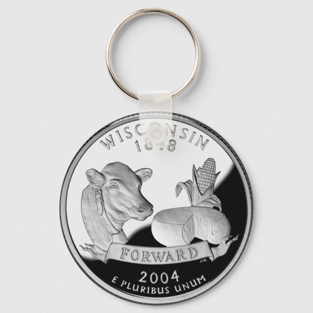 Wisconsin State Quarter Key Ring (Front)