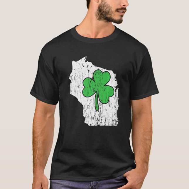 Wisconsin State St Patrick S Day Wisconsin Green S T-Shirt (Front)