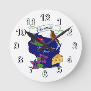 Wisconsin State Wall Clock