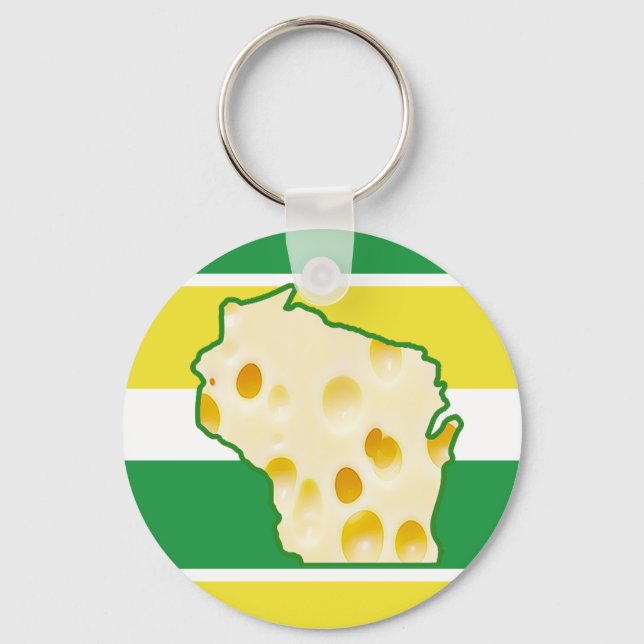 Wisconsin Swiss Cheese Head Key Chain (Front)