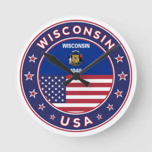 Wisconsin t-shirt, round clock