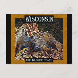 Wisconsin The Badger State Postcard