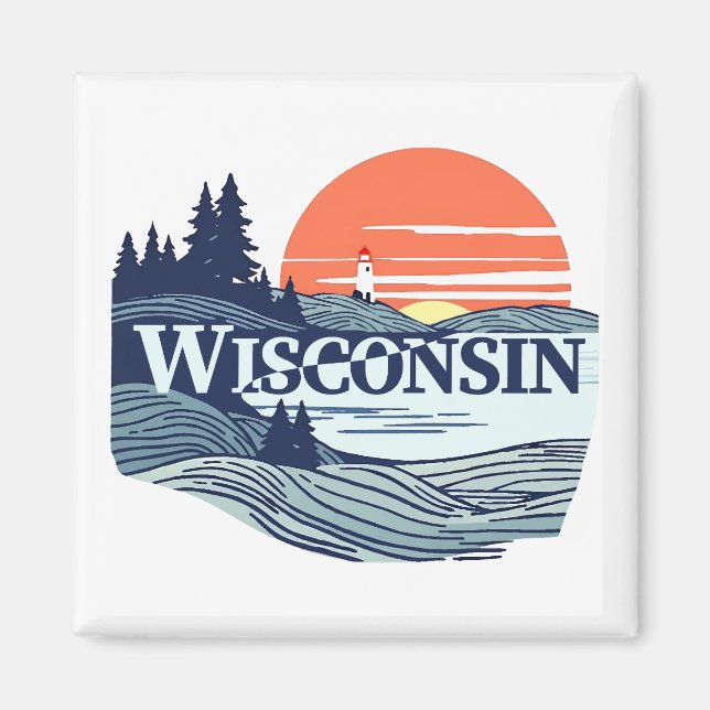 Wisconsin United States of America Magnet (Front)