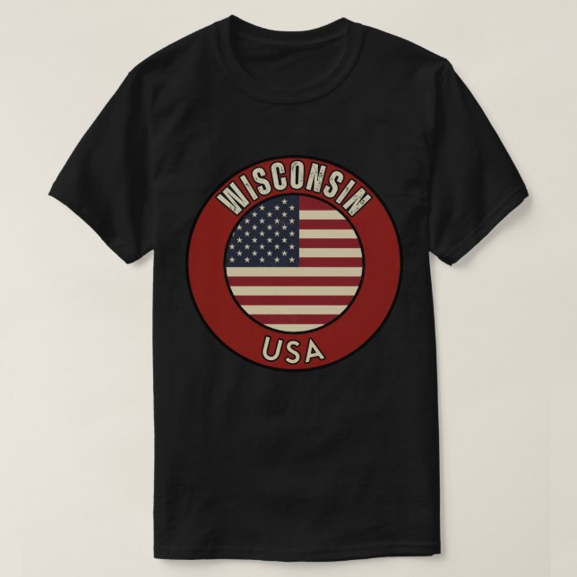 Wisconsin United States of America  T-Shirt (Design Front)
