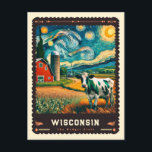 Wisconsin | Vincent Van Gogh Inspired Postcard<br><div class="desc">Discover the enchanting blend of Wisconsin's natural landscapes with the iconic art style of Vincent van Gogh in our "Wisconsin | Vincent van Gogh Inspired Postcard". This postcard is a tribute to Wisconsin's picturesque beauty, reimagined through the swirling, vibrant strokes of Van Gogh's impressionist technique. It captures the essence of...</div>