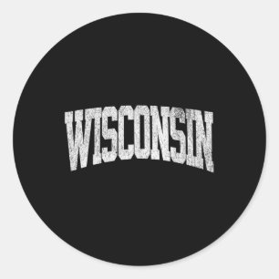 Wisconsin Vintage City  Classic Round Sticker