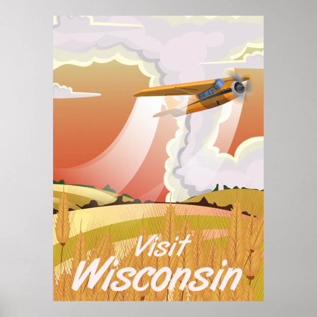 Wisconsin vintage travel poster (Front)