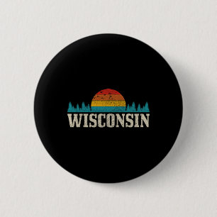 Wisconsin Vintage Usa America Souvenir 6 Cm Round Badge