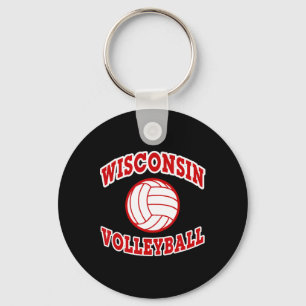 Wisconsin Volleyball Classic Style  Key Ring