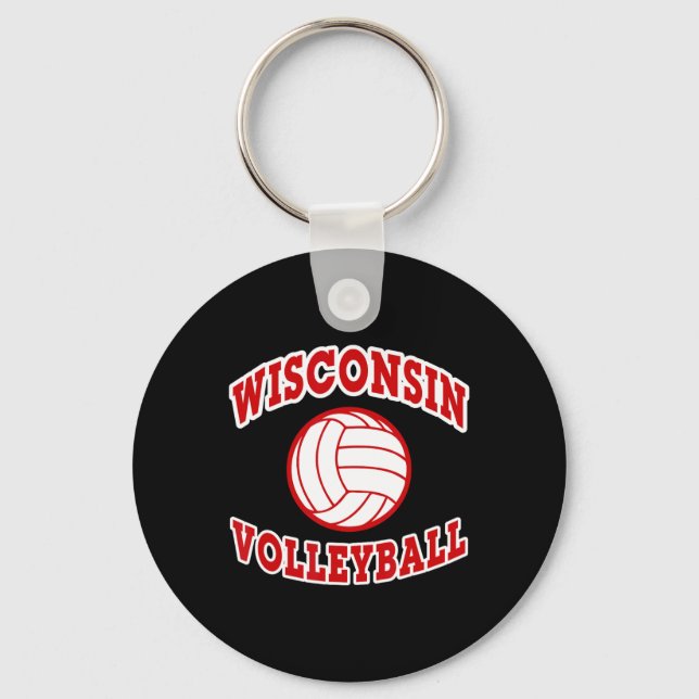Wisconsin Volleyball Classic Style  Key Ring (Front)