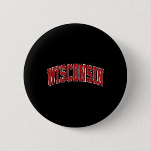 Wisconsin Wi Vintage Athletic Sports Design Tank T 6 Cm Round Badge