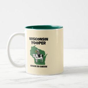 Wisconsin Yooper Grade Eh Cheese Funny Cow Two-Tone Coffee Mug
