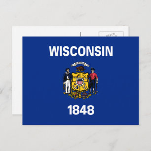 Wisconsinite Flag, Flag of Wisconsin Postcard