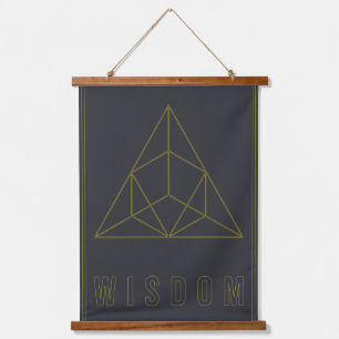 Wisdom affirmation poster yellow geometric origami hanging tapestry