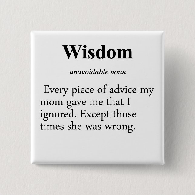 Wisdom Definition 15 Cm Square Badge (Front)
