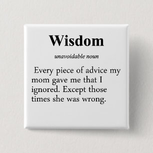 Wisdom Definition 15 Cm Square Badge