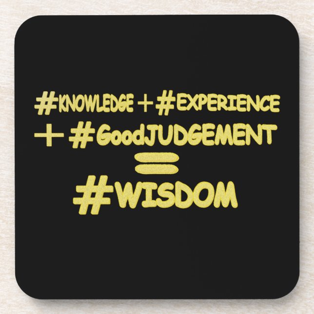 "WISDOM EQUATION" Cute Expression Design. Buy Now Coaster (Front)