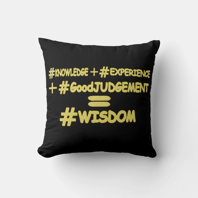 "WISDOM EQUATION" Cute Expression Design. Buy Now Cushion (Front)