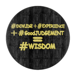 "WISDOM EQUATION" Cute Expression Design. Buy Now Cutting Board