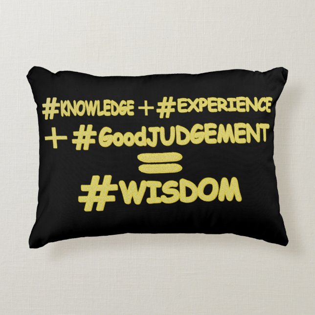 "WISDOM EQUATION" Cute Expression Design. Buy Now Decorative Cushion (Front)