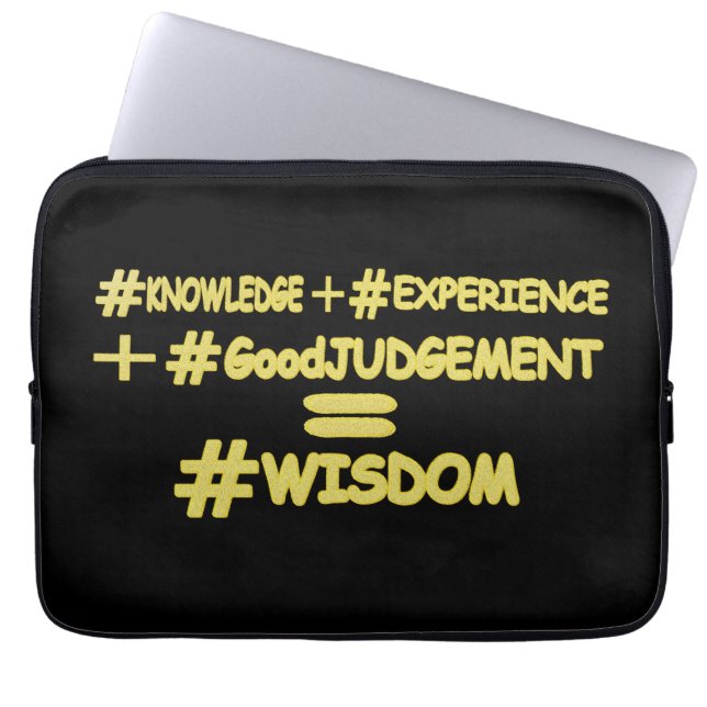 "WISDOM EQUATION" Cute Expression Design. Buy Now Laptop Sleeve (Front)