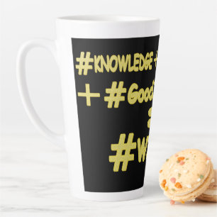 "WISDOM EQUATION" Cute Expression Design. Buy Now Latte Mug