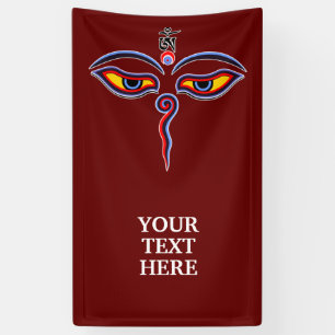 Wisdom Eyes Of Buddha - Bodhnath temple eyes Banner