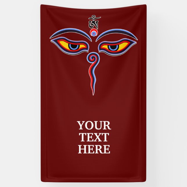Wisdom Eyes Of Buddha - Bodhnath temple eyes Banner (Vertical)