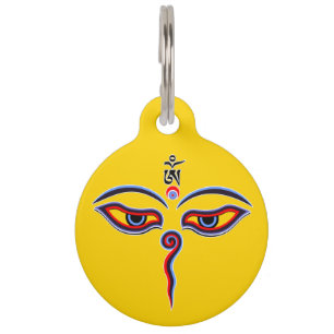Wisdom Eyes Of Buddha - Bodhnath temple eyes Pet Tag