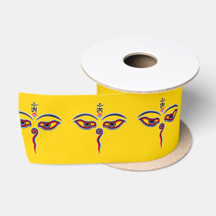 Wisdom Eyes Of Buddha - Bodhnath temple eyes Satin Ribbon